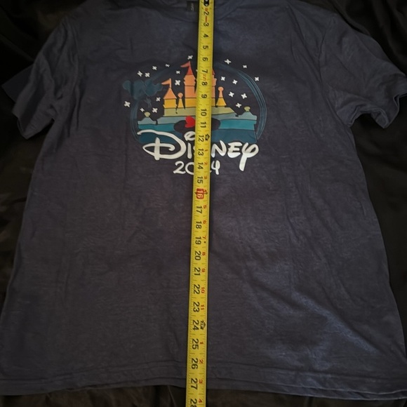 Disney 2024 graphic blue tee with rainbow castle and Minnie Mouse mens size M - Picture 6 of 7